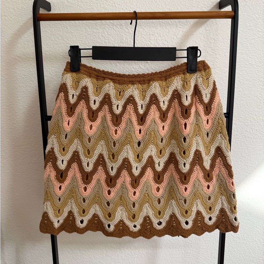 Free People Heat of the Moment Crochet Mini Skirt